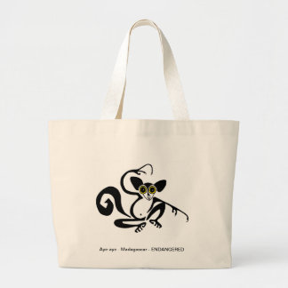 Vreemde wilde dieren -AYE-AYE -Bedreigde soorten- Grote Tote Bag