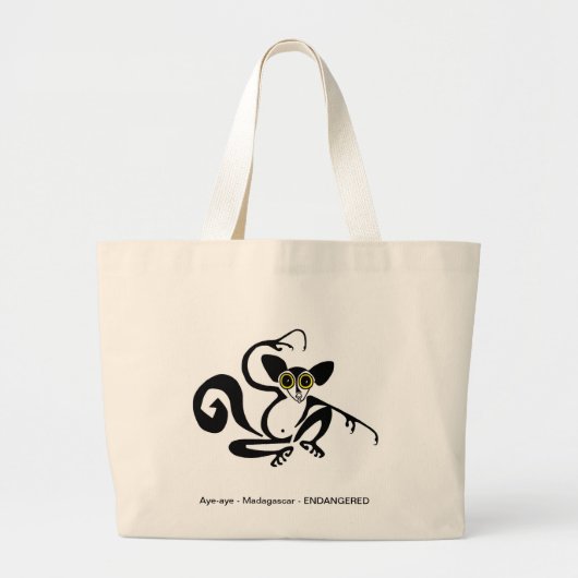 Vreemde wilde dieren -AYE-AYE -Bedreigde soorten- Grote Tote Bag (Voorkant)