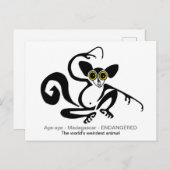 Vreemde wilde dieren - Graphic AYE-AYE - lemur- pr Briefkaart (Voorkant / Achterkant)