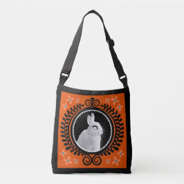 Vreemde witte konijn schoudertas / schoudertassen crossbody tas