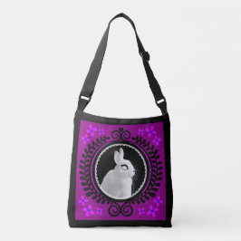 Vreemde witte konijn schoudertas / schoudertassen crossbody tas