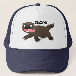 Vreemde wolverine veestapel cartoon hoed trucker pet