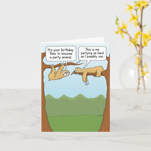 Vreemde zondag kaart (Gele Bloem)