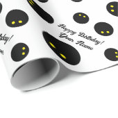 Vreemde zwarte squash balletsport Birthday Cadeaupapier (Rol Hoek)