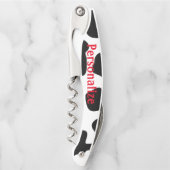 Vreemde zwarte witte koe spoelt schenker opener (Voorkant)