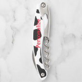 Vreemde zwarte witte koe spoelt schenker opener (Achterkant)