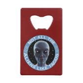 vreemdeling creditkaart flessenopener (Achterkant)