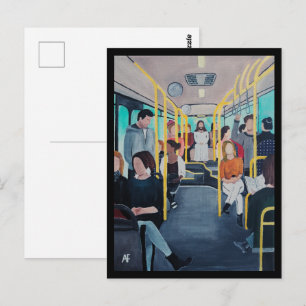 Vreemdeling in de bus Schilderij van Alfred Fox Briefkaart
