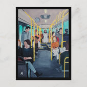 Vreemdeling in de bus Schilderij van Alfred Fox Briefkaart (Voorkant)