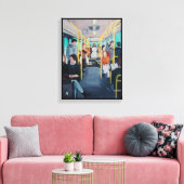 Vreemdeling in de bus Schilderij van Alfred Fox Canvas Afdruk (Insitu (Woonkamer))