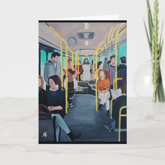 Vreemdeling in de Bus Schilderij van Alfred Fox Kaart (Voorkant)