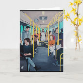 Vreemdeling in de Bus Schilderij van Alfred Fox Kaart (Gele Bloem)