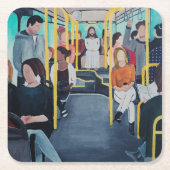 Vreemdeling in de Bus Schilderij van Alfred Fox Kartonnen Onderzetters (Voorkant)