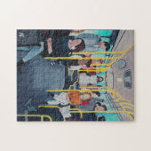 Vreemdeling in de Bus Schilderij van Alfred Fox Legpuzzel (Horizontaal)
