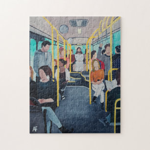 Vreemdeling in de Bus Schilderij van Alfred Fox Legpuzzel