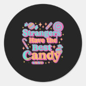 Vreemdelingen hebben het beste Snoep Grappig Snoep Ronde Sticker (Voorkant)