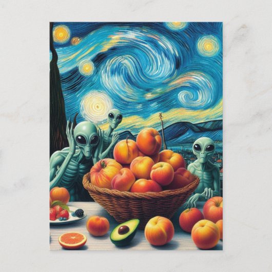 Vreemdelingen met fruit Faux Van Gogh Briefkaart (Voorkant)