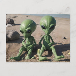 Vreemdelingen op het strand briefkaart