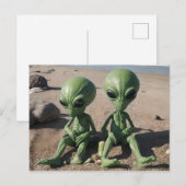 Vreemdelingen op het strand briefkaart (Voorkant / Achterkant)