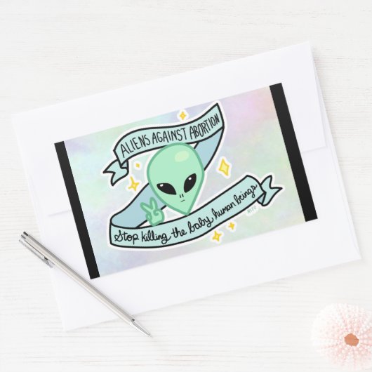 Vreemdelingen tegen Abortus sticker (Envelop)