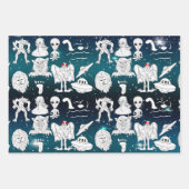 Vreemdelingenheden en UFO's Buitenruimtevaart op z Inpakpapier Vel (Voorkant 3)