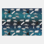 Vreemdelingenheden en UFO's Buitenruimtevaart op z Inpakpapier Vel (Voorkant)