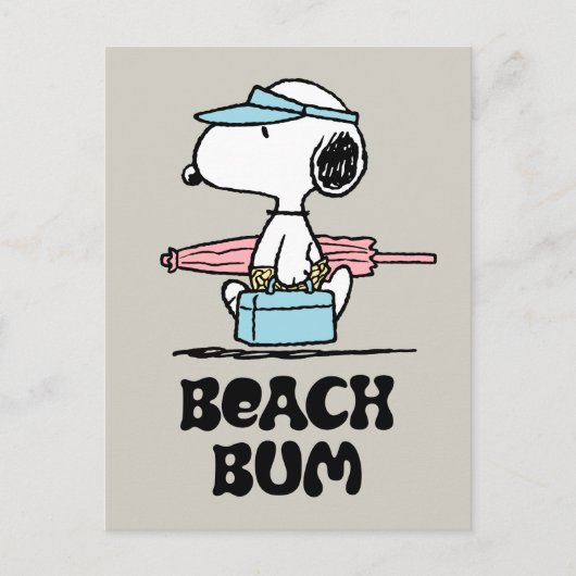 VREEMDEN | Beach Bum Snoopy Briefkaart (Voorkant)