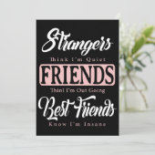vreemden denken dat ik stil ben vrienden denken da (Staand voorkant)