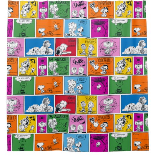 VREEMDEN | Klassiek komisch patroon Douchegordijn (Voorkant)