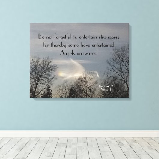 VREEMDEN KUNNEN ENGELEN CANVAS PRINT ZIJN (Insitu (Houten vloer))