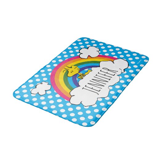 VREEMDEN | Rainbow Polka Dots van Woodstock Badmat (Gekanteld)