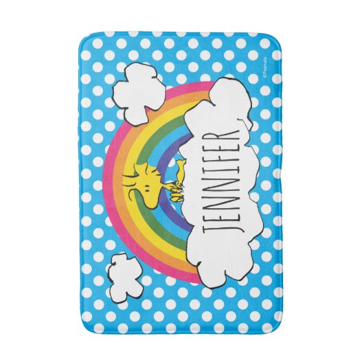 VREEMDEN | Rainbow Polka Dots van Woodstock Badmat (Voorkant Verticaal)