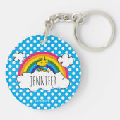 VREEMDEN | Rainbow Polka Dots van Woodstock Sleutelhanger (Achterkant)