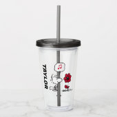 VREEMDEN | Rood en zwart patroon Acryl Drinkbeker (Voorkant)