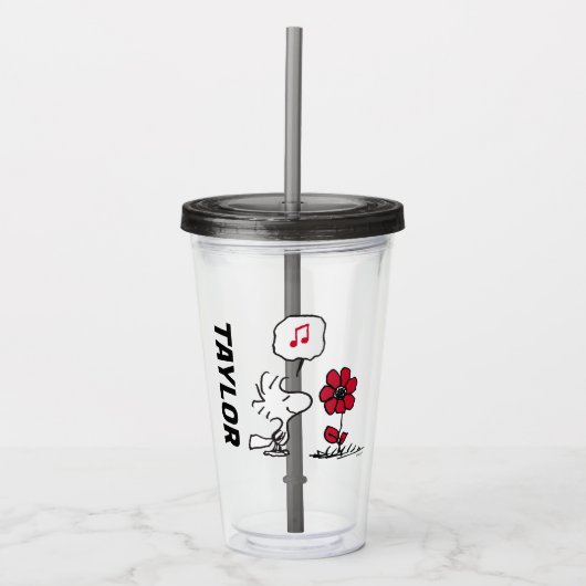 VREEMDEN | Rood en zwart patroon Acryl Drinkbeker (Voorkant)