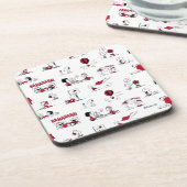 VREEMDEN | Rood en zwart patroon Bier Onderzetter (Linkerzijde)