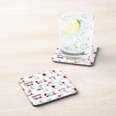 VREEMDEN | Rood en zwart patroon Bier Onderzetter (Rechterzijde)