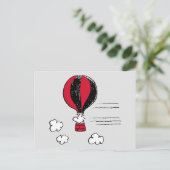 VREEMDEN | Rood en zwart patroon Briefkaart (Staand voorkant)