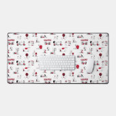 VREEMDEN | Rood en zwart patroon Bureaumat (Keyboard & Muis)