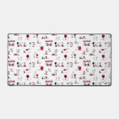 VREEMDEN | Rood en zwart patroon Bureaumat (Voorkant)