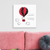 VREEMDEN | Rood en zwart patroon Canvas Afdruk (Insitu (Woonkamer))