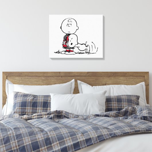 VREEMDEN | Rood en zwart patroon Canvas Afdruk (Insitu (Slaapkamer))