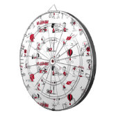 VREEMDEN | Rood en zwart patroon Dartbord (Voorkant Rechts)