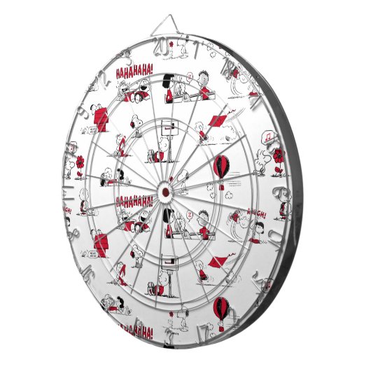 VREEMDEN | Rood en zwart patroon Dartbord (Voorkant Rechts)