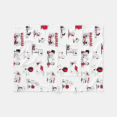 VREEMDEN | Rood en zwart patroon Fleece Deken (Voorkant (Horizontaal))