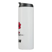 VREEMDEN | Rood en zwart patroon | Jouw namen toev Thermosbeker (Geroteerd rechts)