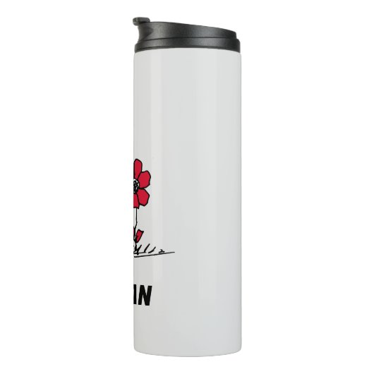 VREEMDEN | Rood en zwart patroon | Jouw namen toev Thermosbeker (Geroteerd rechts)