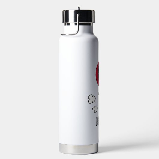 VREEMDEN | Rood en zwart patroon | Jouw namen toev Waterfles (Rechts)