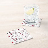 VREEMDEN | Rood en zwart patroon Kartonnen Onderzetters (Insitu)