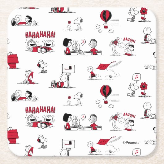 VREEMDEN | Rood en zwart patroon Kartonnen Onderzetters (Voorkant)